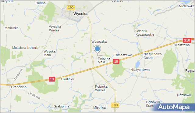 mapa Pobórka Mała, Pobórka Mała na mapie Targeo